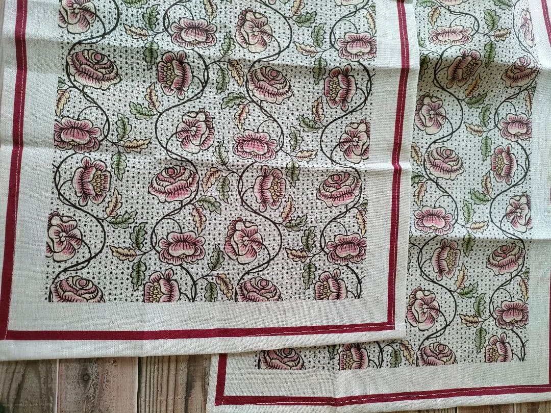 ラスト１枚✭GIEN ドミノテローズ　ランチョンマット　 リネン100%