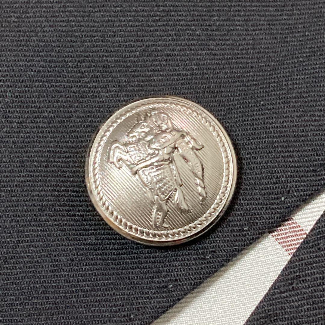 【美品】バーバリーブラックレーベル ノバチェック JK 銀釦 シルク 三陽商会M