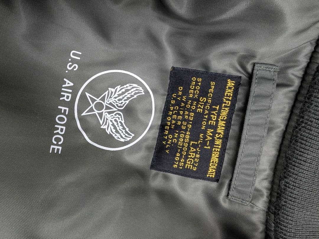 WAIPER.inc 米軍 最初期型 MA-1フライトジャケットL