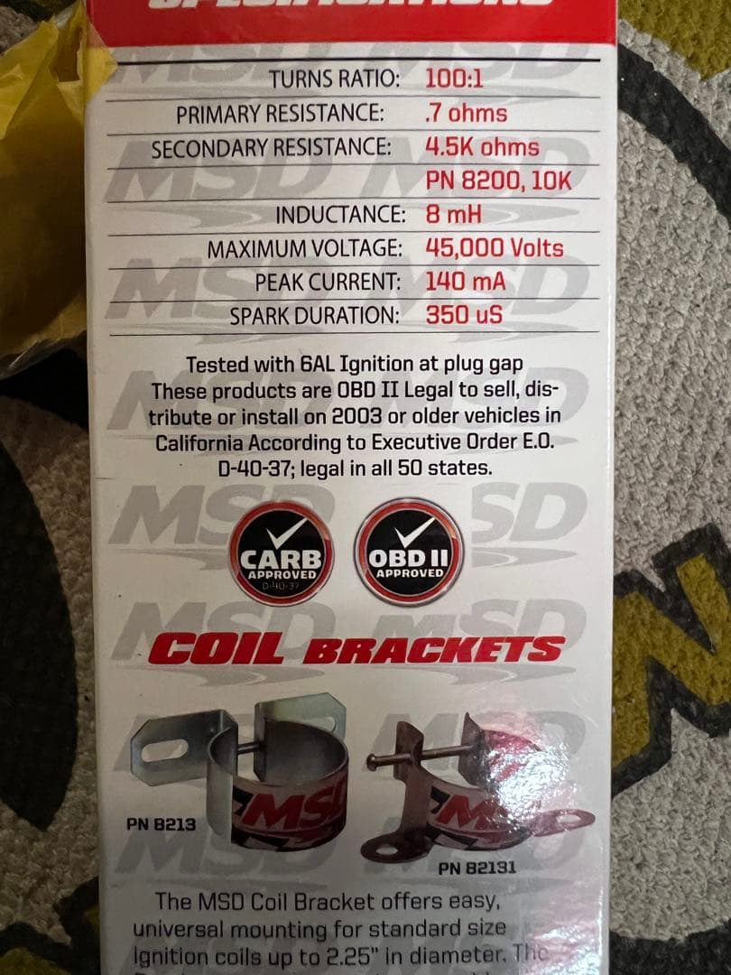 MSD Blaster 2 Coil ブラスター2 イグニッションコイル 未使用