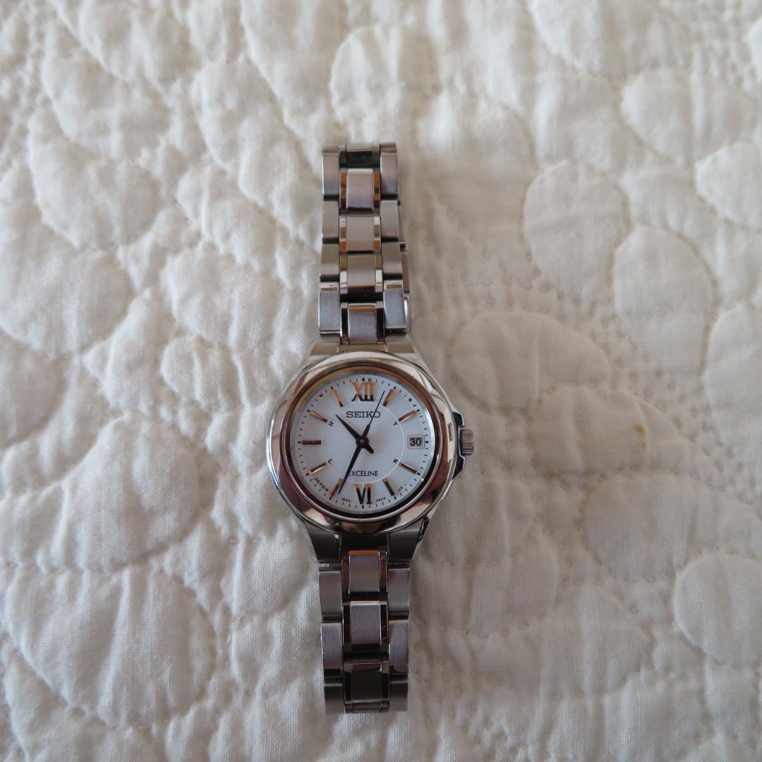 セイコー　エクセリーヌ　SWCW033　チタン　ソーラー電波時計