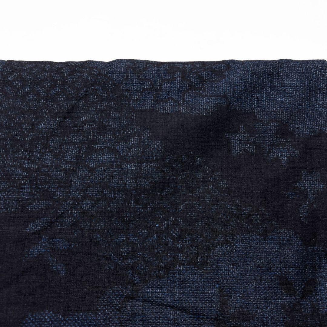 本場結城紬　雲　花模様　七宝　小紋　着物　033a p