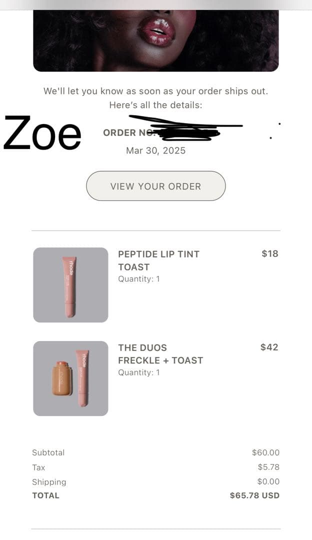 Rhode リップティント toast