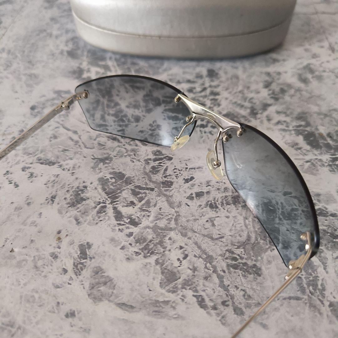 人気モデル/美品✨ChristianDior★リムレスサングラス/ライトブルー