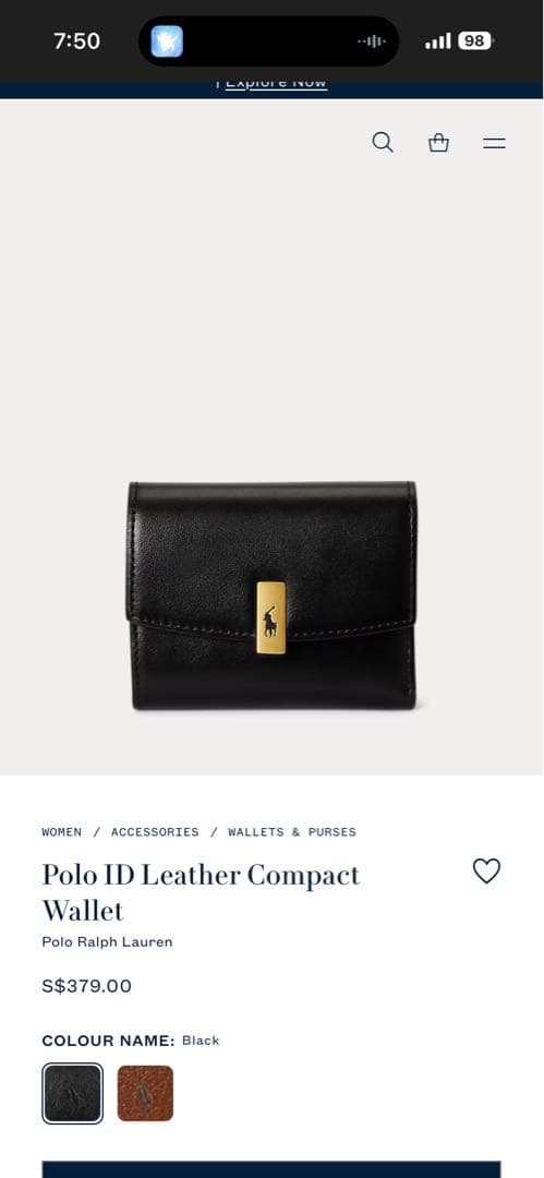 ラルフローレン 新作　財布　牛皮