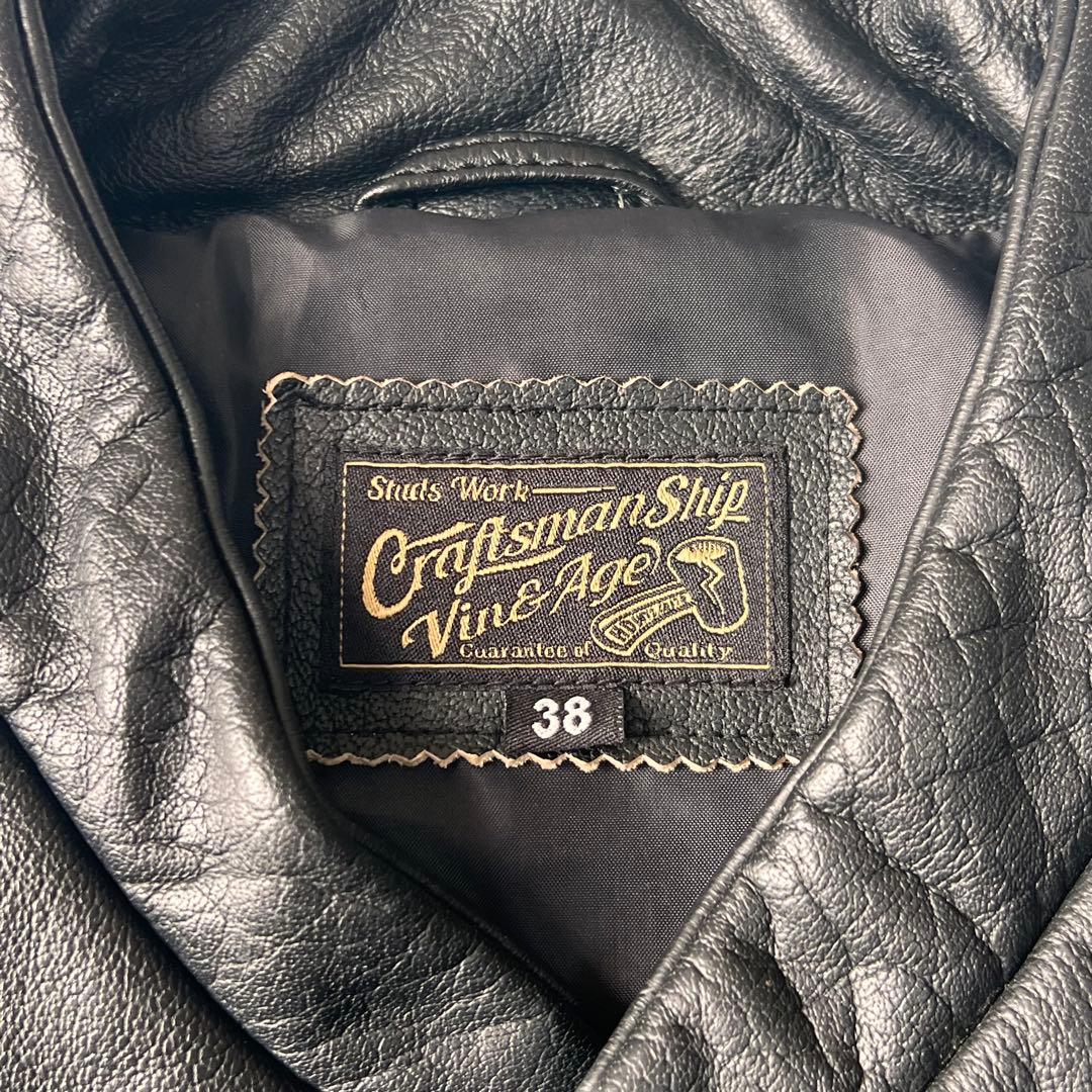 vin&age 本革 バイク レザーベスト 38サイズ