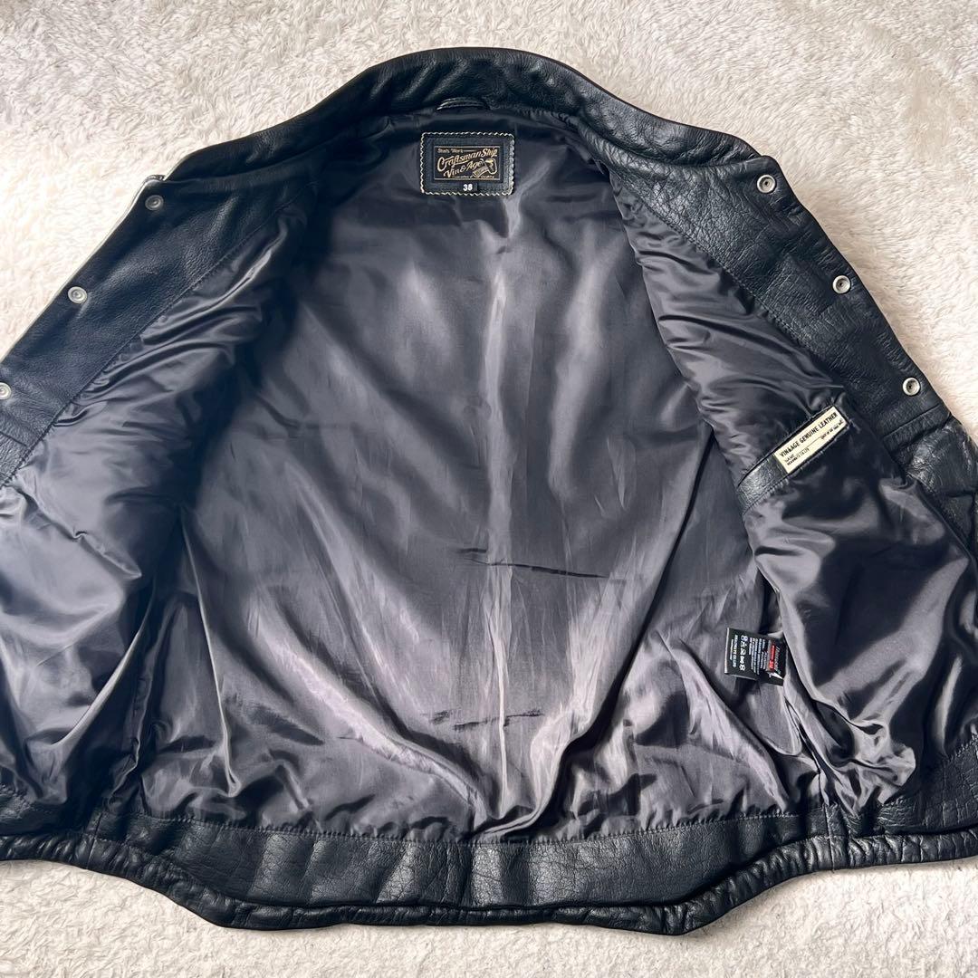 vin&age 本革 バイク レザーベスト 38サイズ