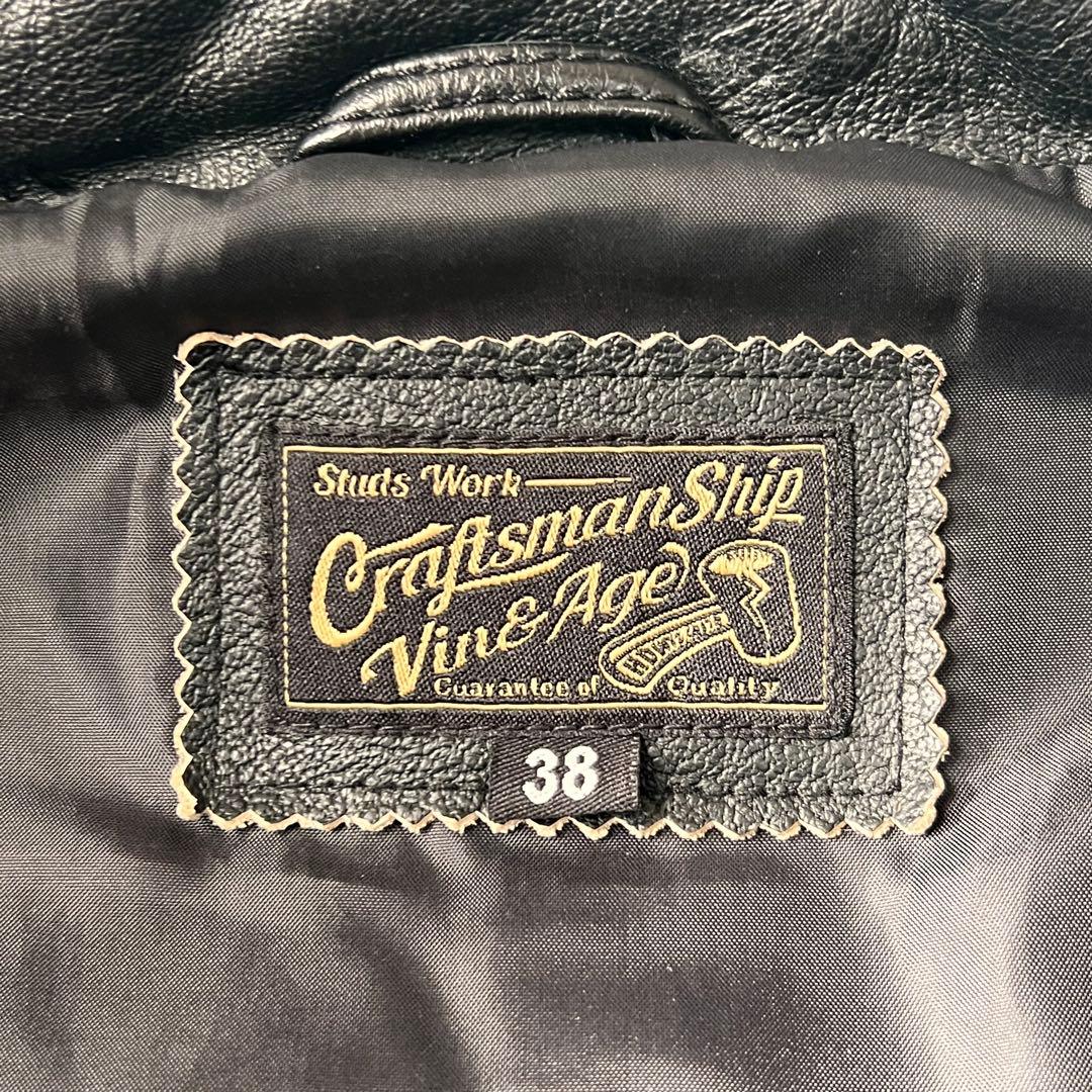 vin&age 本革 バイク レザーベスト 38サイズ