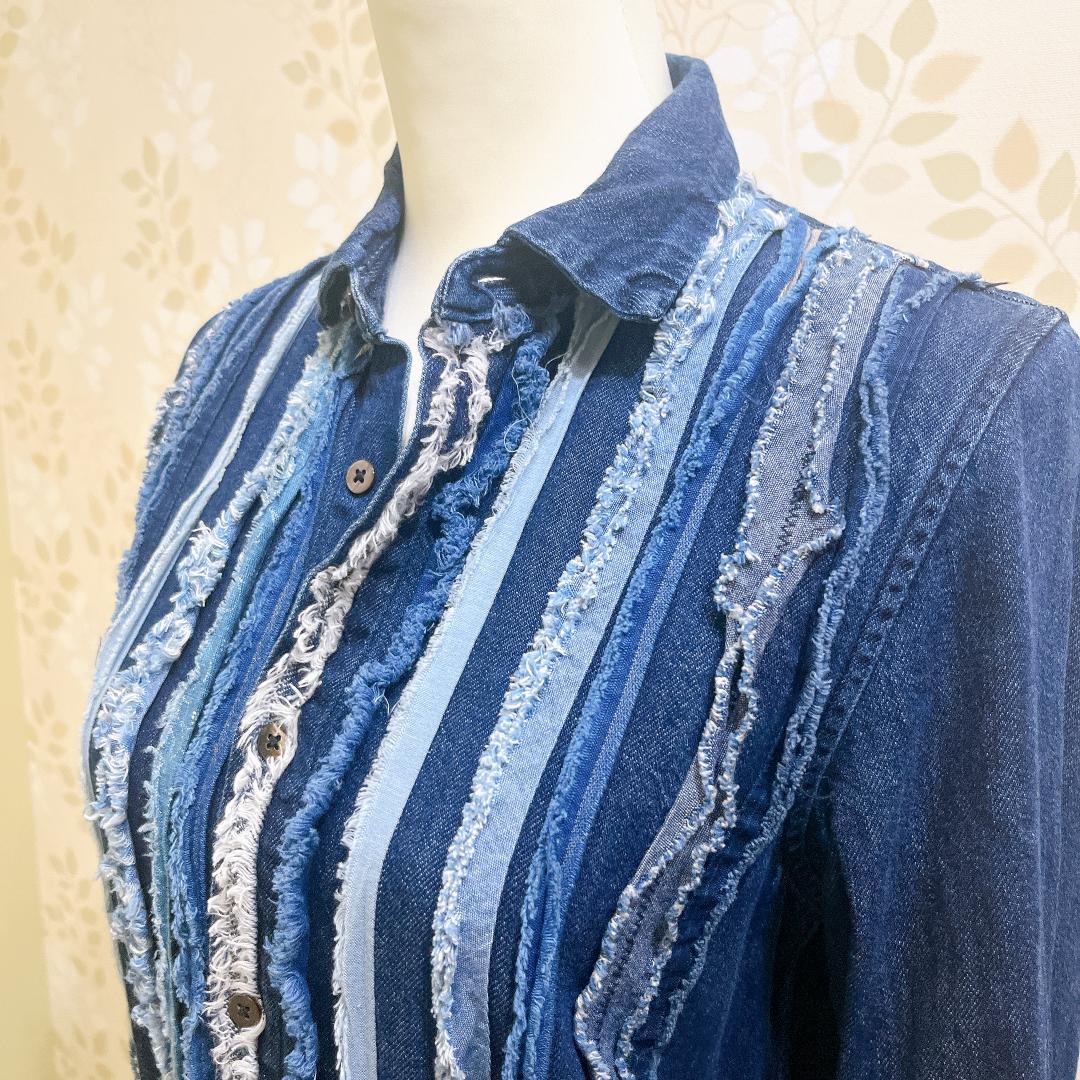 ＊美品【キャピタル】インディゴシャツワンピース　ホーボードレス　ベルト　0