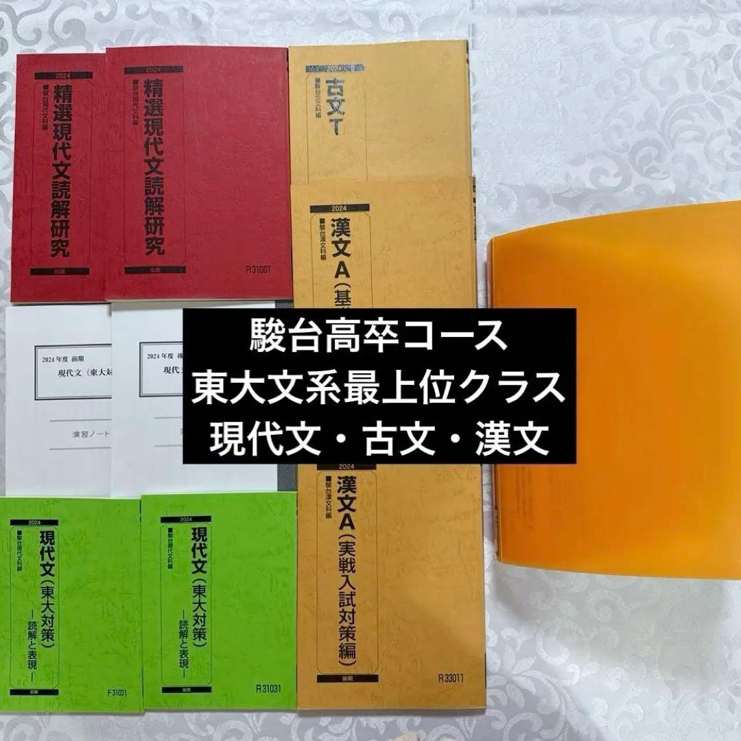 駿台 EX東大文系演習コース 最上位クラス 現代文 古文 漢文 フルセット