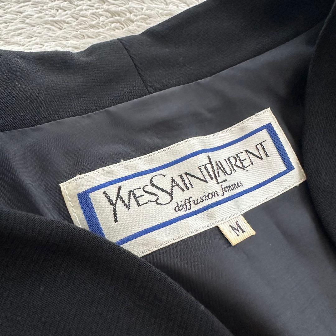 希少　イヴサンローラン　ビンテージ　ノーカラージャケット　長袖　ボタンレス