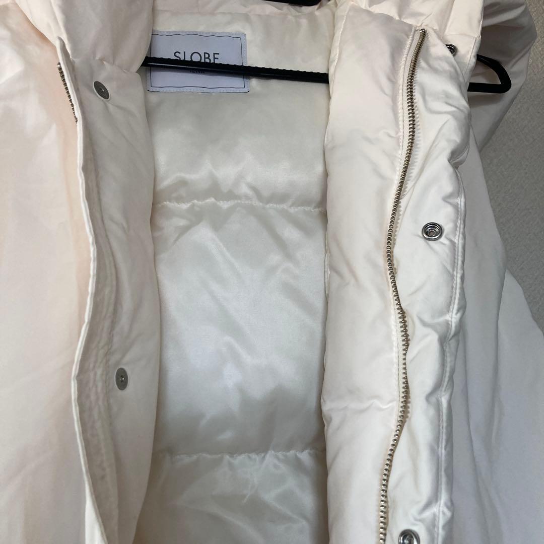 SLOBE IENAホワイト フード付きダウンジレ