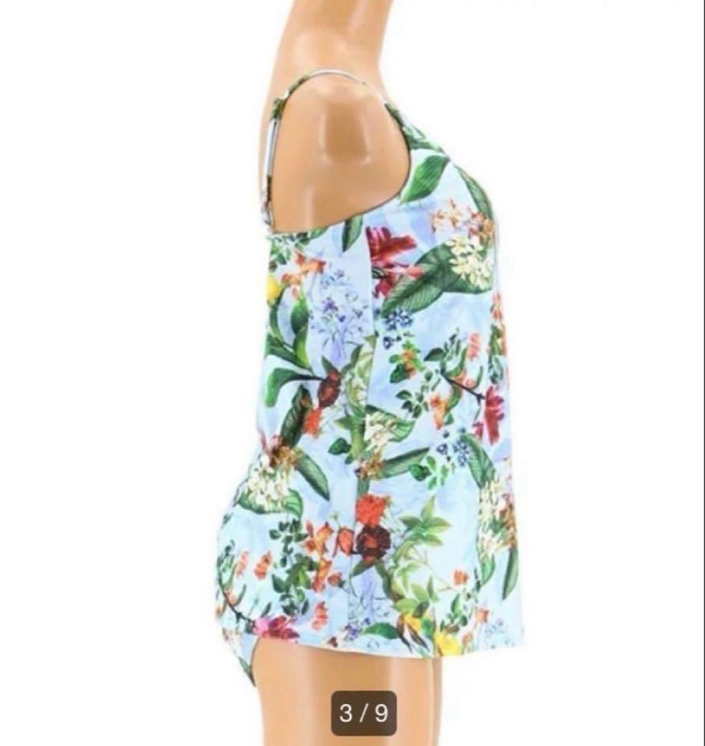 三愛リゾート　三愛水着楽園　水着　3点セット　ホワイト　白　M9 ボタニカル