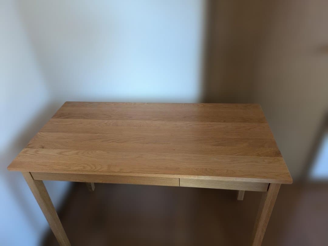60047　無印良品　無垢材デスク(引出付)・オーク材①
