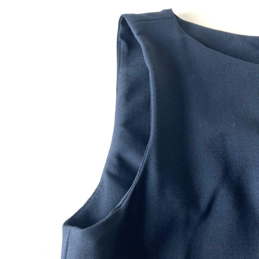 【美品】Theory ダークネイビー　ノースリーブ タイトワンピース　日本製