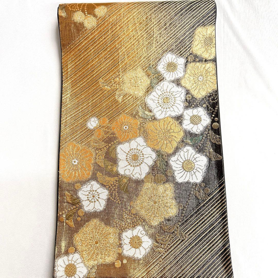 袋帯　振袖帯　辻ヶ花模様　金糸　着物　帯　011k