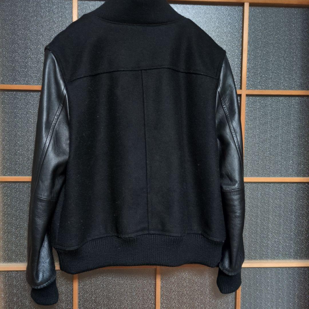 23区　大きいサイズ44 ブラック スタジャン ウールレザー