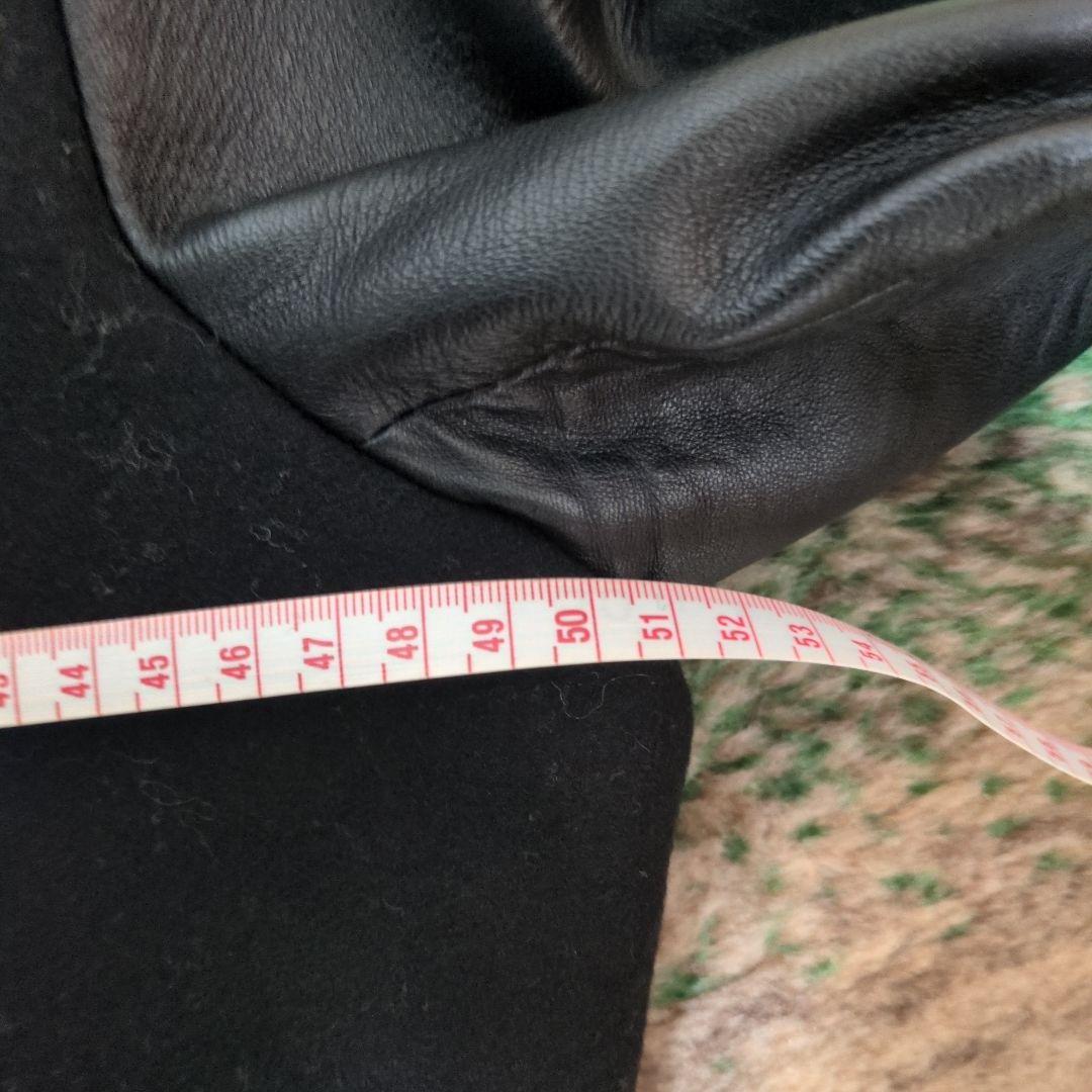 23区　大きいサイズ44 ブラック スタジャン ウールレザー