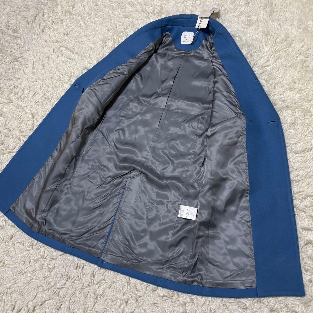 ✨タグ付未使用✨ UNITED TOKYO チェスターコート ブルー カシミヤ混