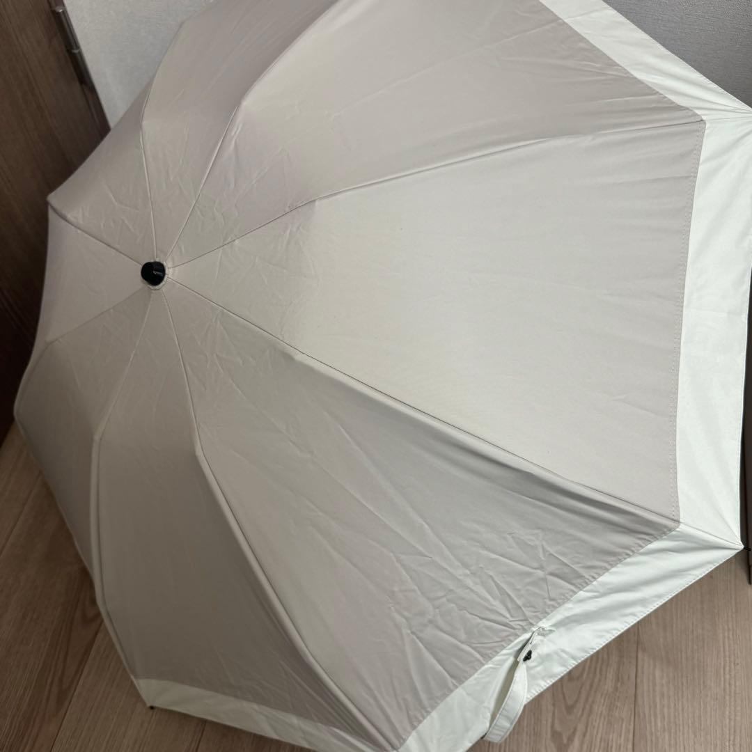 芦屋ロサブラン　3段折りたたみ晴雨兼用　ライトグレーアイボリー