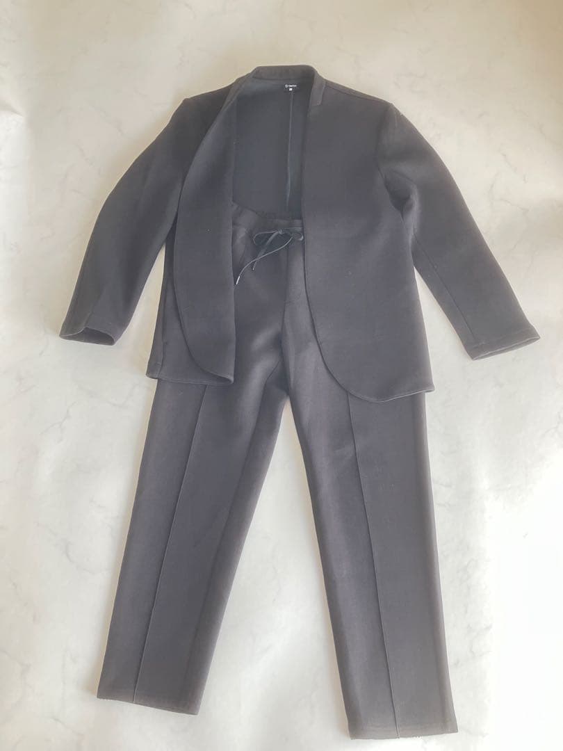 テンシャル　セットアップ ノーカラージャケット　ブラック　黒　L