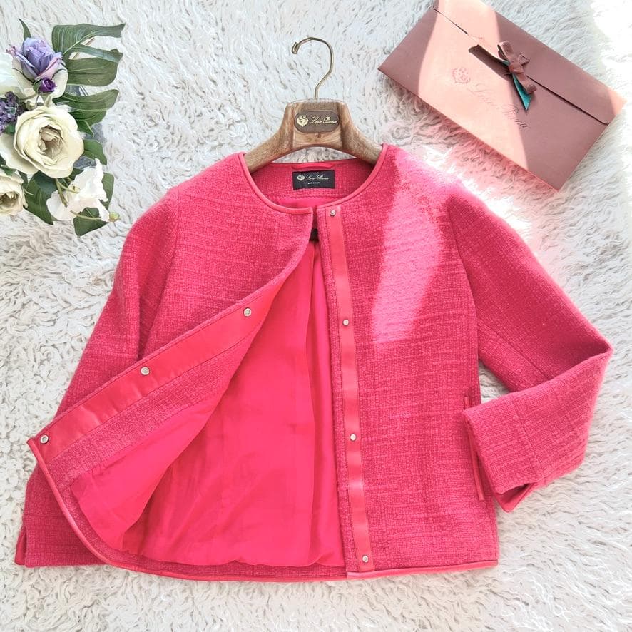 美品★LOROPIANA★最高級カシミヤ100％★レザー★ジャケット★コート