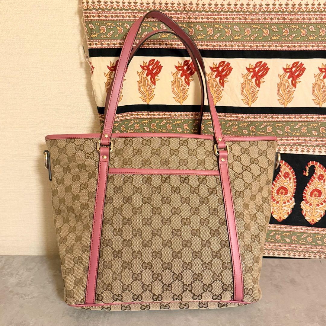 【美品】GUCCI グッチ 2way キャンバストート ショルダーバッグ