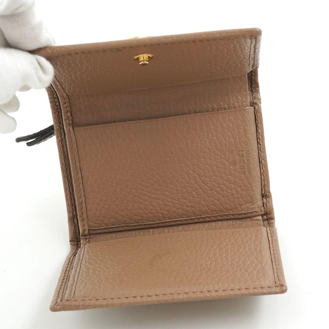 ✨プレゼント梱包GUCCI ミニ財布　マーモント　エンボスロゴ　GG 三つ折り