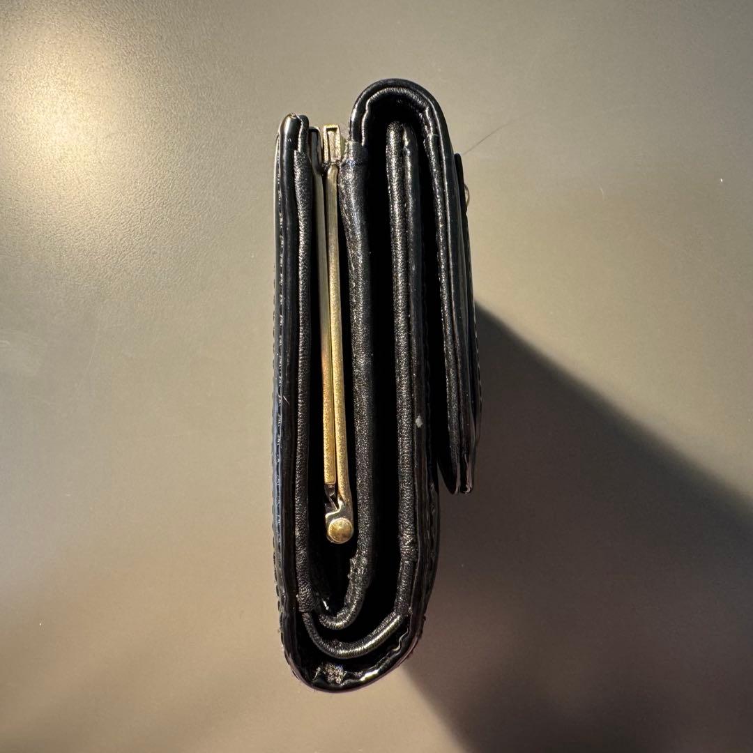 ANNA SUI 財布 蛇 セルパン 黒 がま口 三つ折り