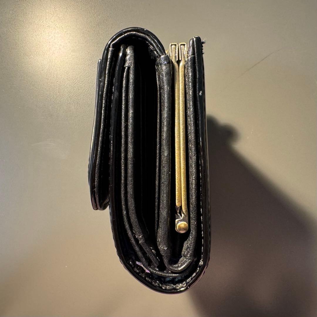 ANNA SUI 財布 蛇 セルパン 黒 がま口 三つ折り