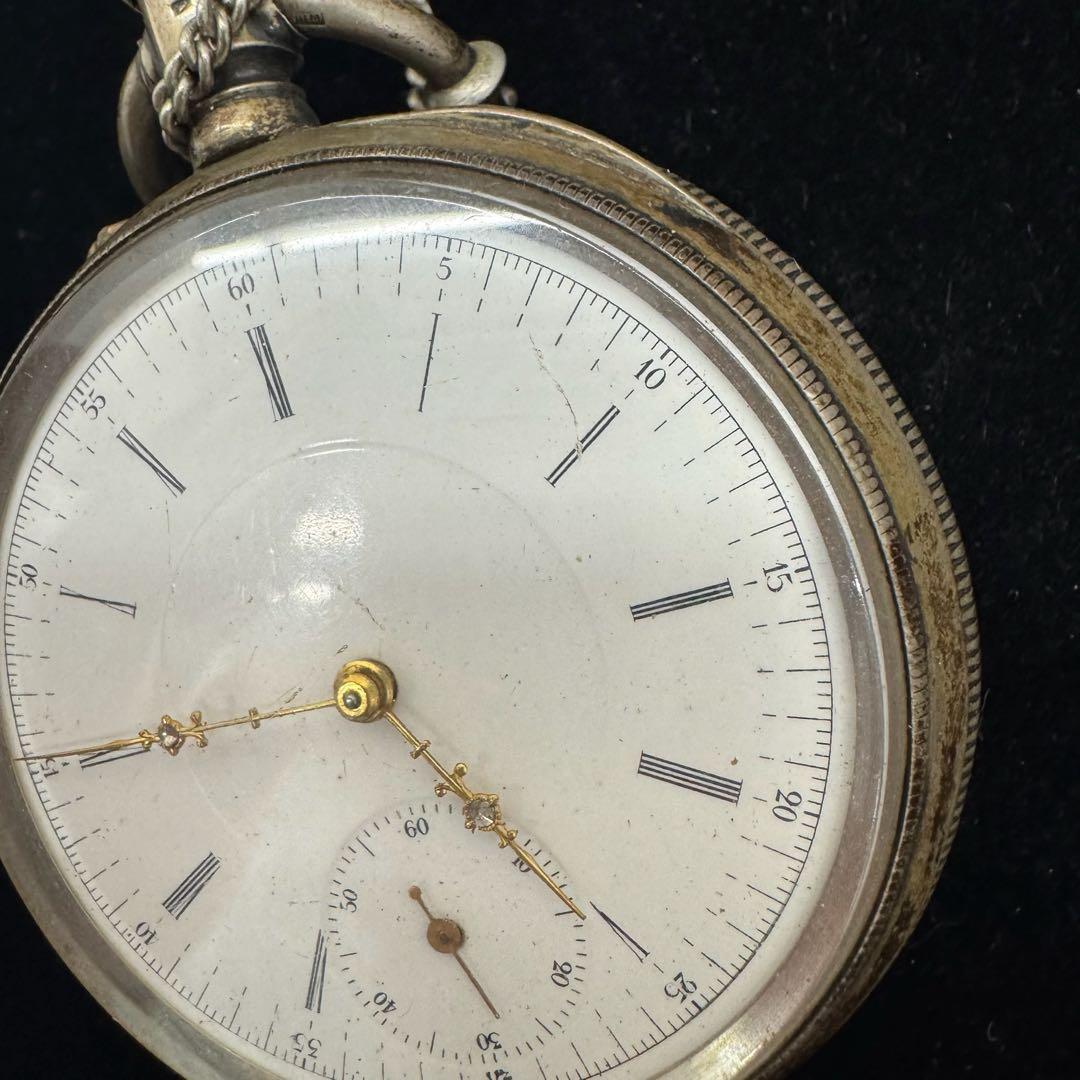 [鑑定済] 銀製懐中時計　アールシュミット商会　商館時計　銀無垢ケース