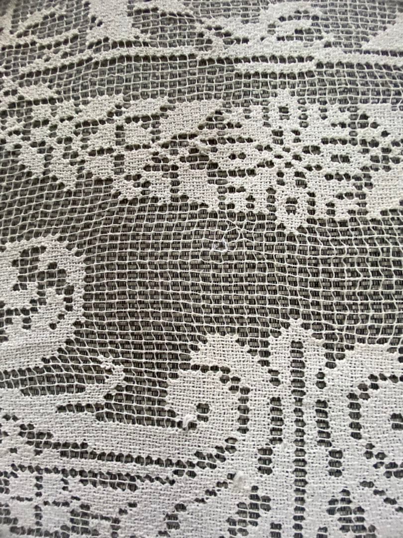 アンティーク　レース　フィレレース　天使　フランス