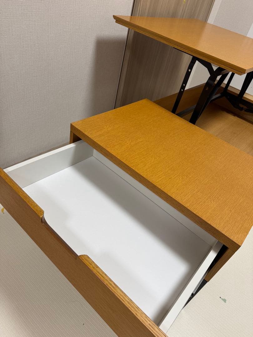 ニトリ　昇降センターテーブル(Nヒバリ 120 LBR)