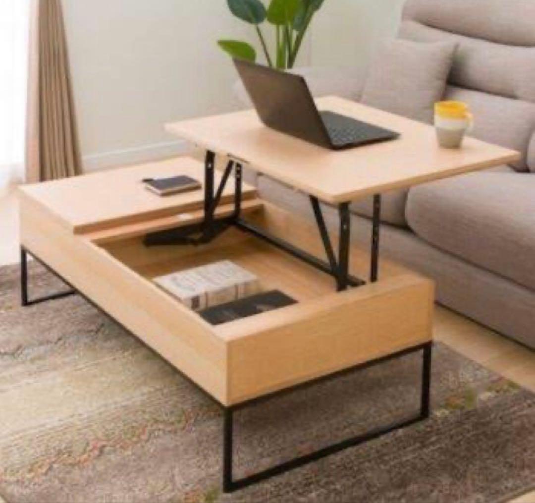 ニトリ　昇降センターテーブル(Nヒバリ 120 LBR)