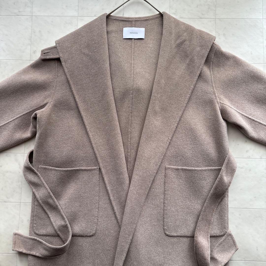 フレームワーク 24AW 美品 SUPER160'sフーディコート ロングコート