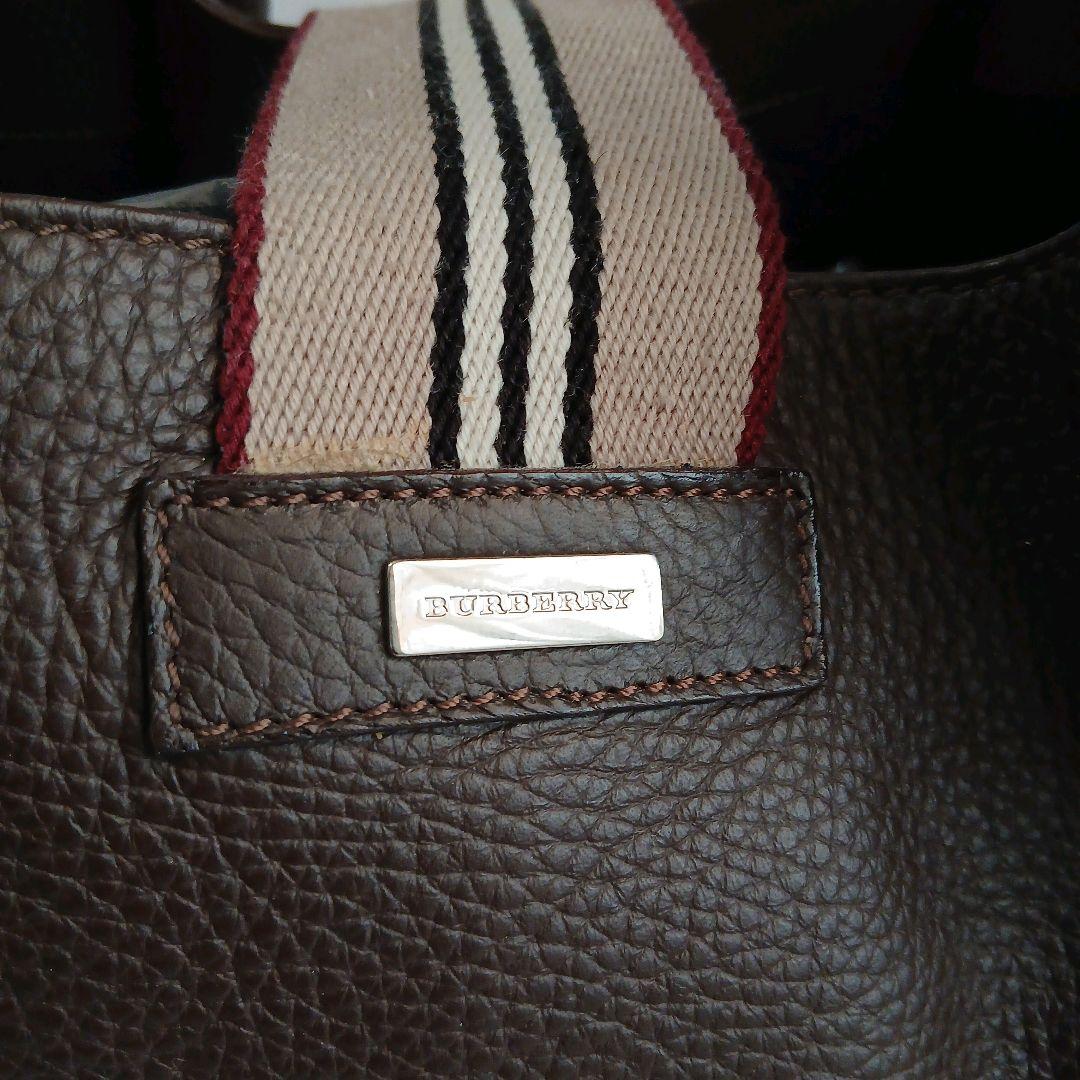 バーバリーロンドン バーバリー ハンドバッグ トートバッグ レザー ブラウン