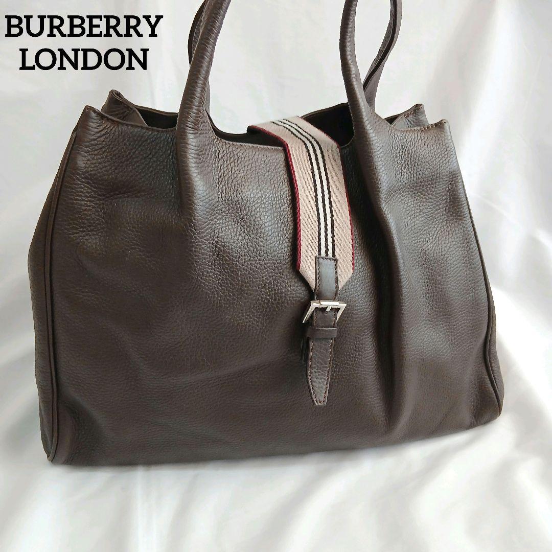 バーバリーロンドン バーバリー ハンドバッグ トートバッグ レザー ブラウン