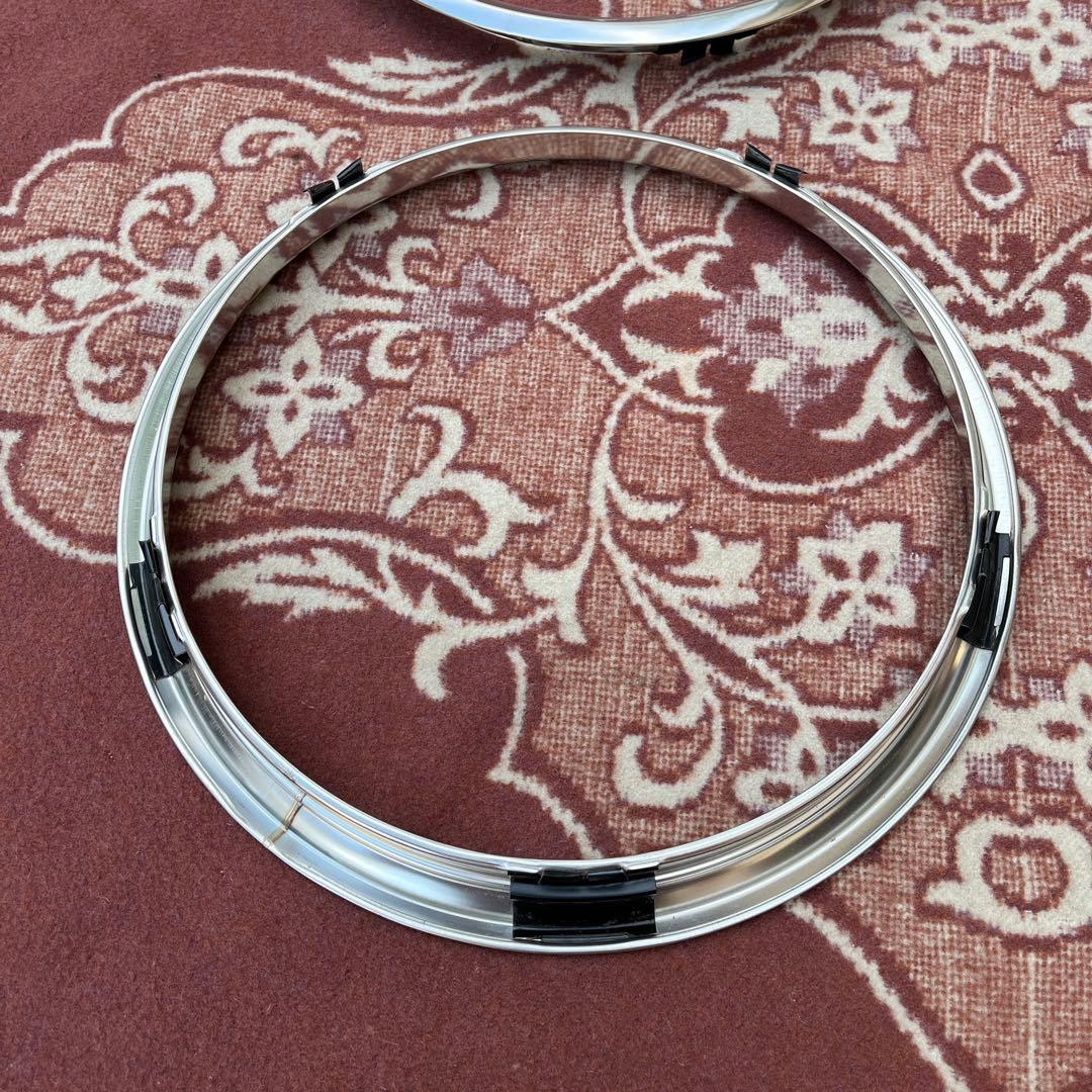 当時物 13インチ ◾️NOS ステンレス製 トリムリング ホイールリング セット