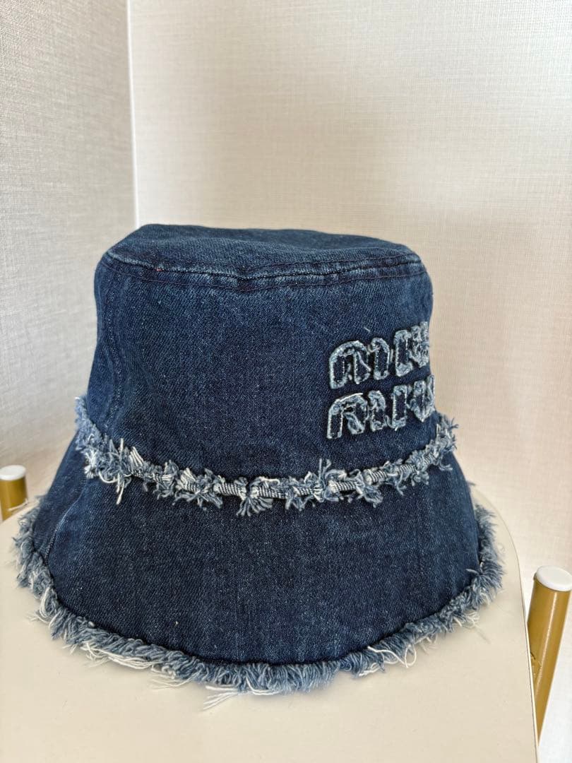 美品！　miumiu デニム フリンジバケットハット