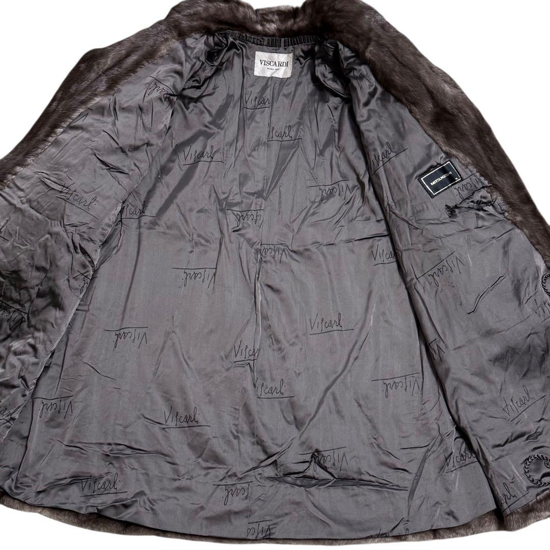 VISCARDI ブルーアイリスミンク ファーコート 毛皮 紋様柄 裾周り212