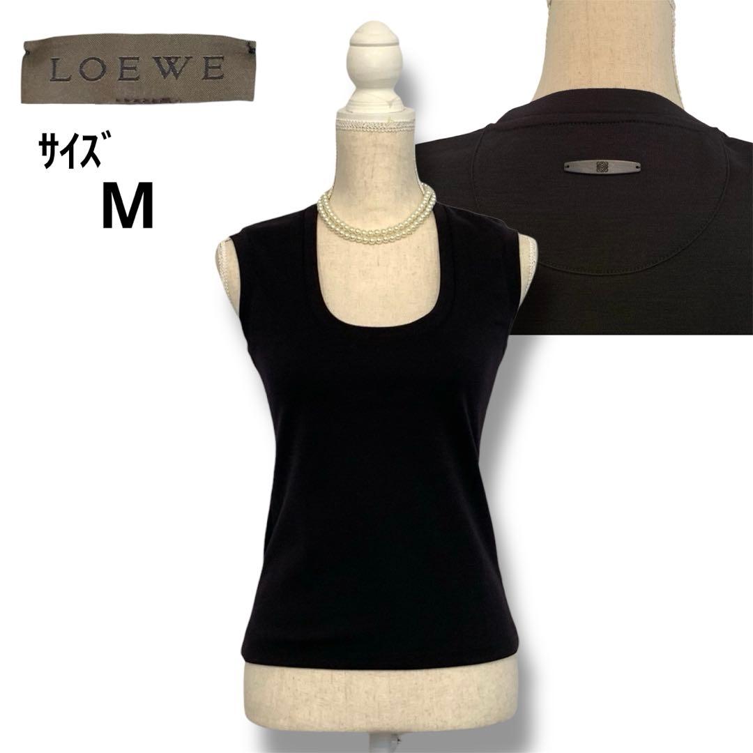 LOEWE（ロエベ）ラナウール地ノースリーブ/M/ブラック