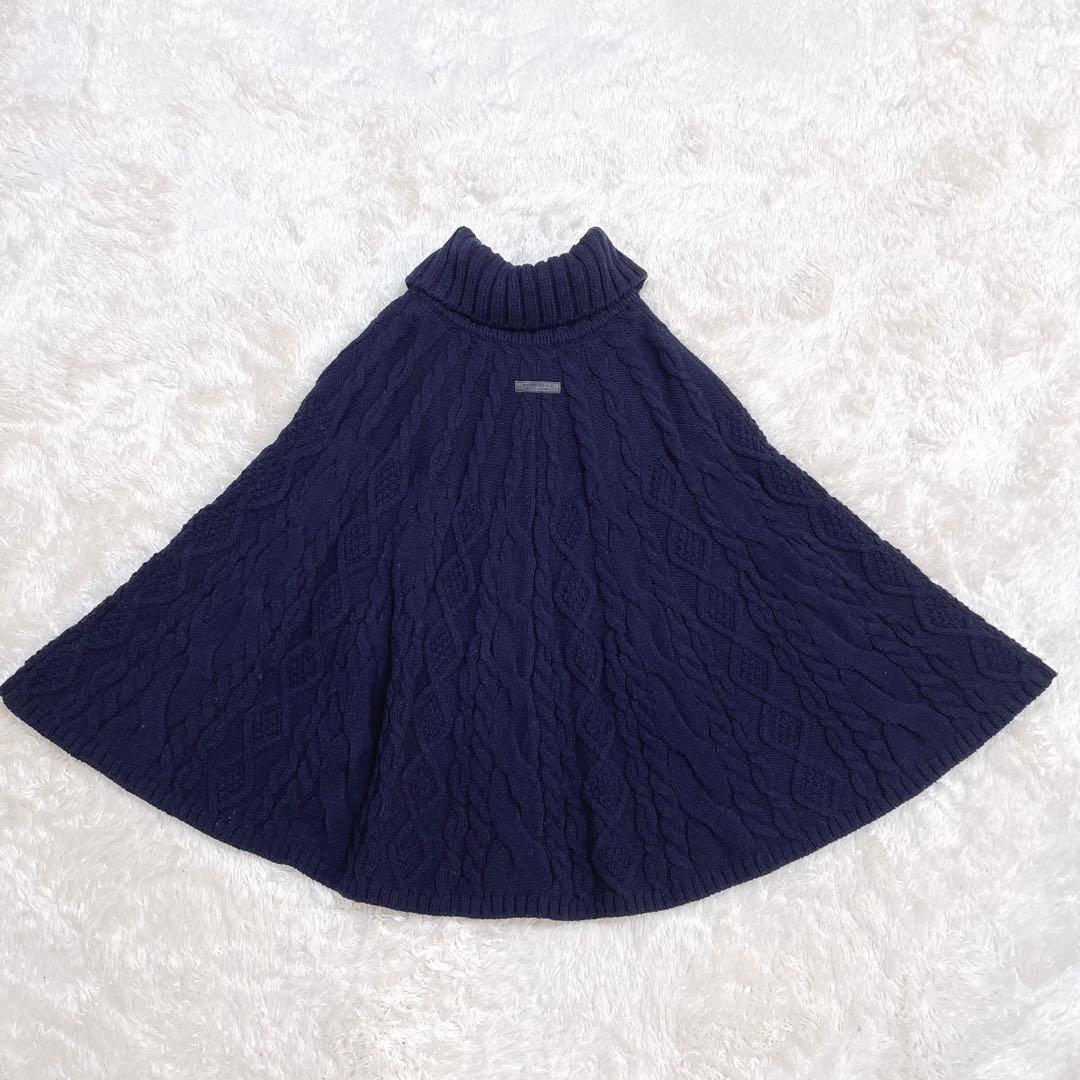 美品✨バーバリー ブルーレーベル ニット ポンチョ ケーブル編み