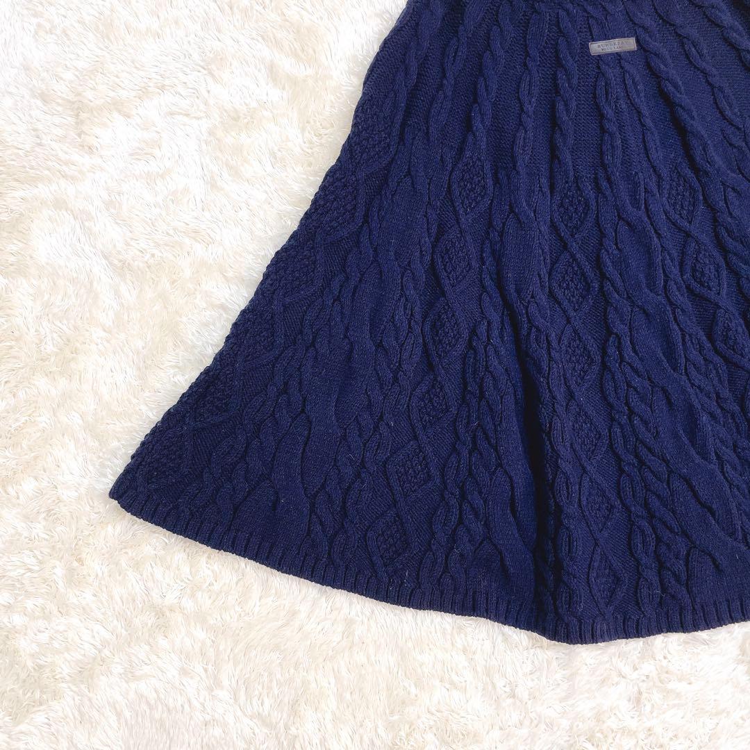 美品✨バーバリー ブルーレーベル ニット ポンチョ ケーブル編み