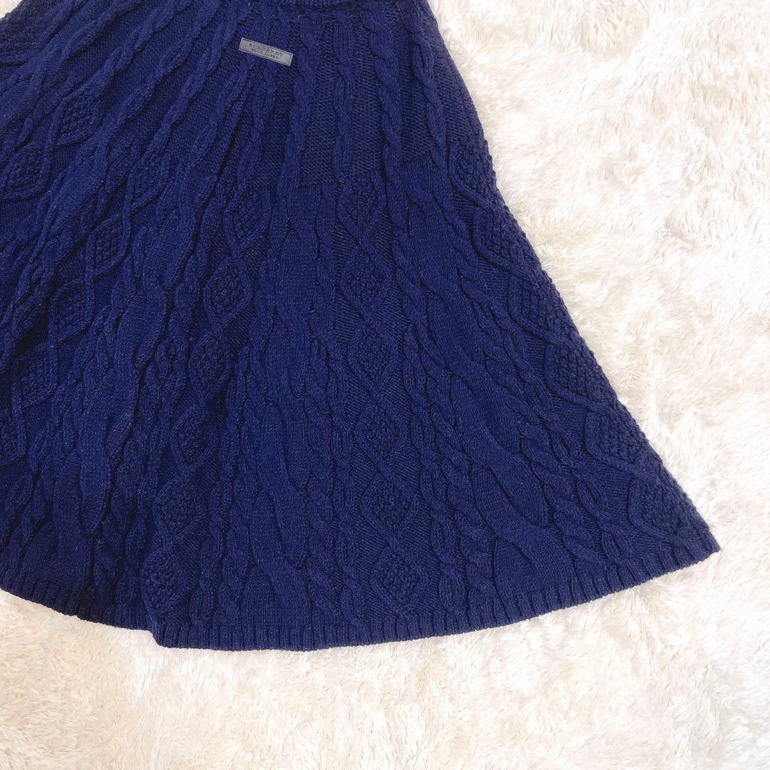 美品✨バーバリー ブルーレーベル ニット ポンチョ ケーブル編み