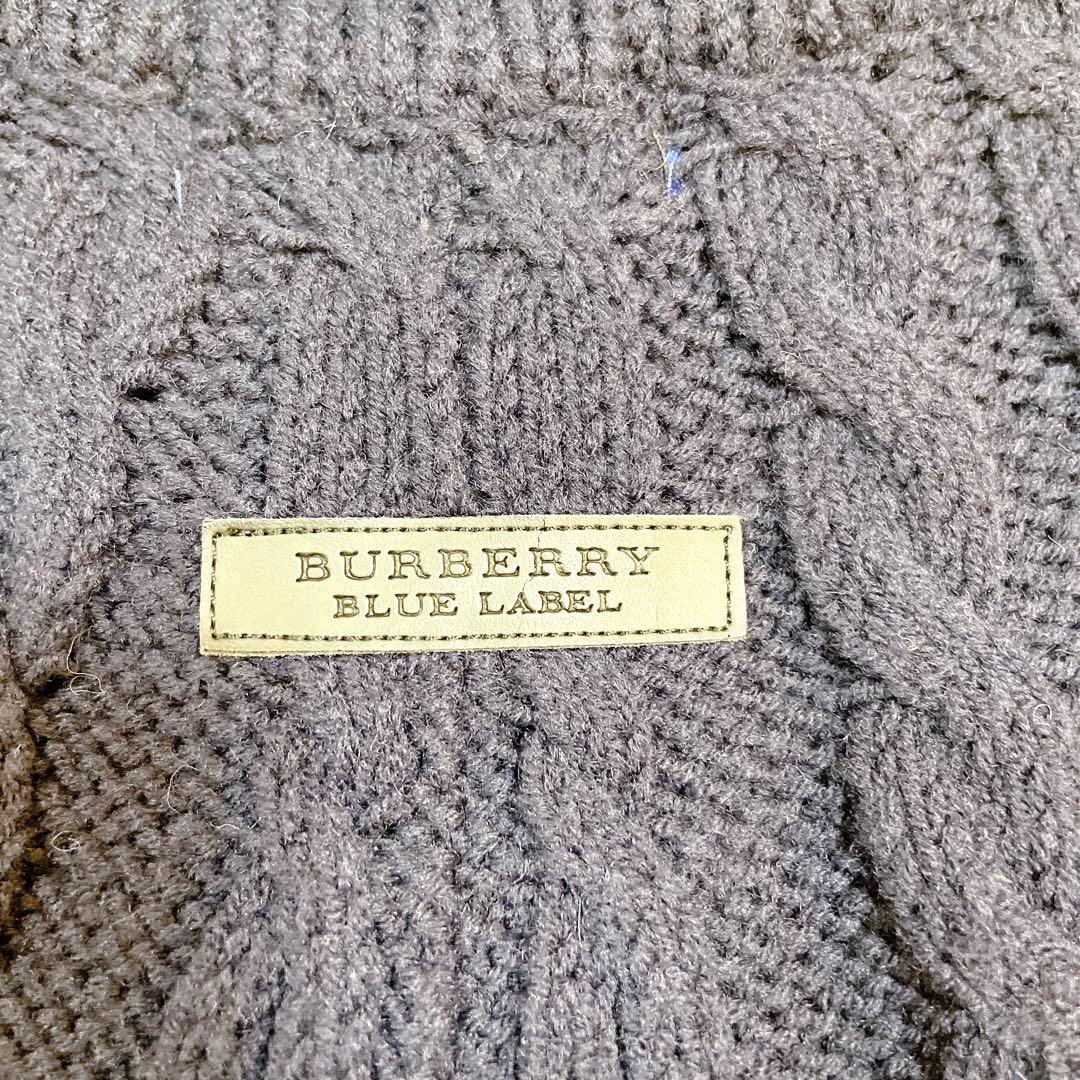 美品✨バーバリー ブルーレーベル ニット ポンチョ ケーブル編み