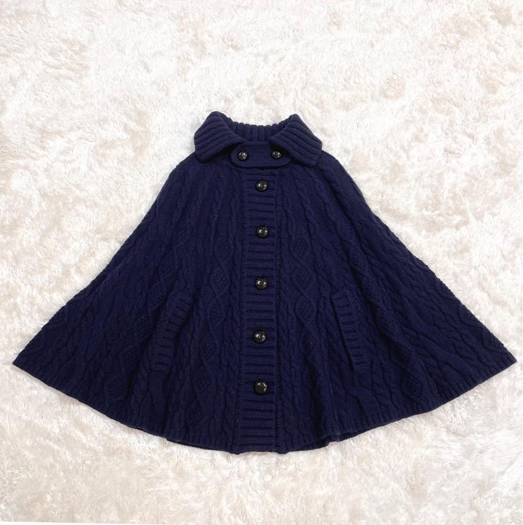 美品✨バーバリー ブルーレーベル ニット ポンチョ ケーブル編み