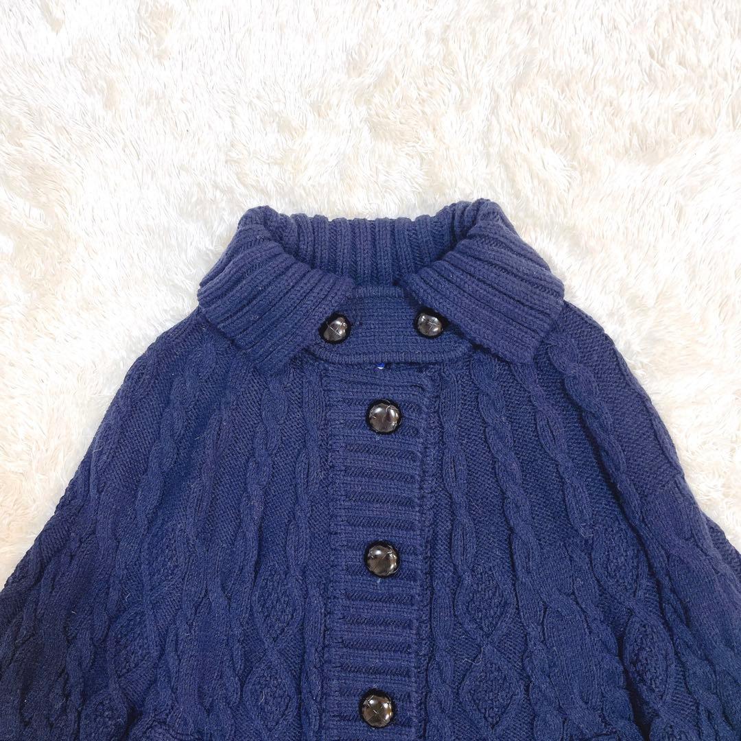 美品✨バーバリー ブルーレーベル ニット ポンチョ ケーブル編み