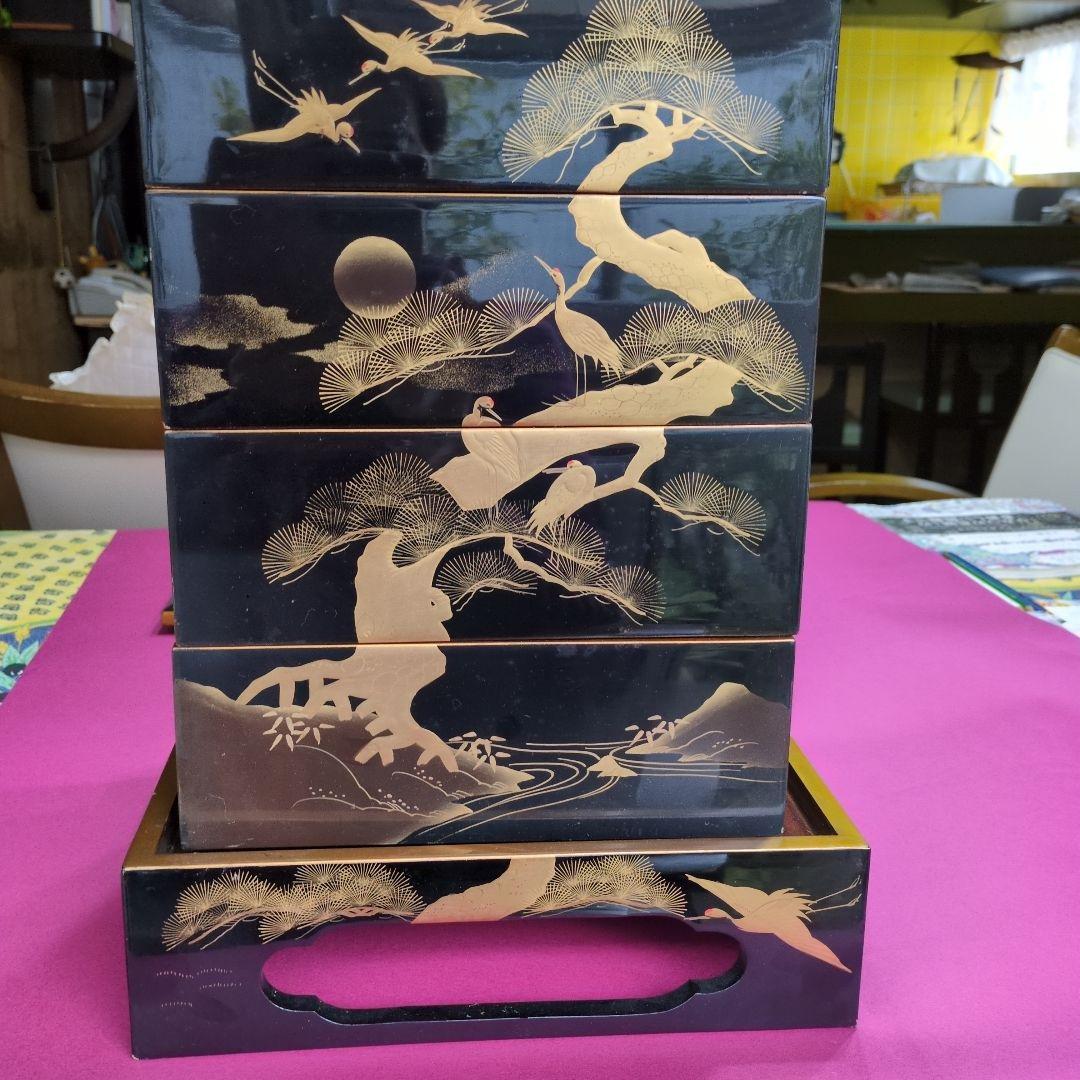 金箔装飾 漆器重箱 四段