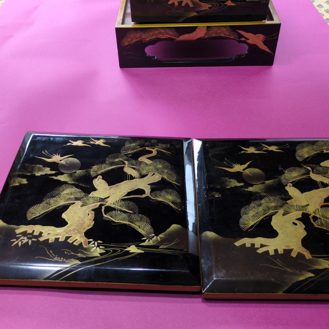 金箔装飾 漆器重箱 四段