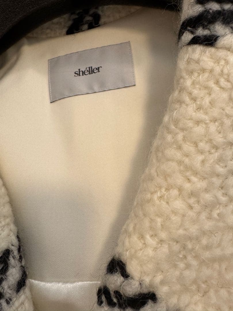 sheller シェリエ ジレコート 極美品 ビックチェック柄